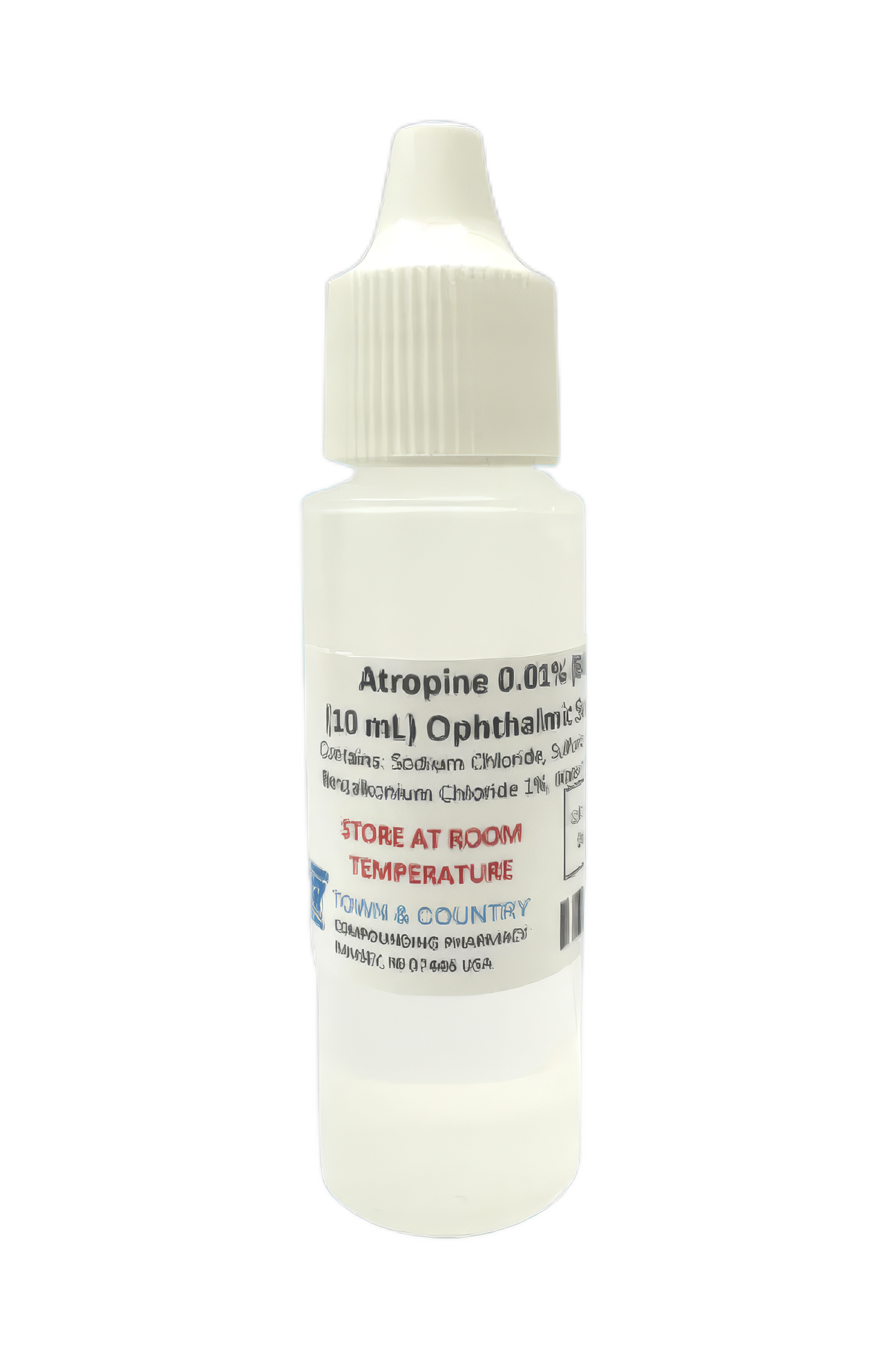 Atropine 0.01% ophthalmic solution 10 mL droptainer bottle
